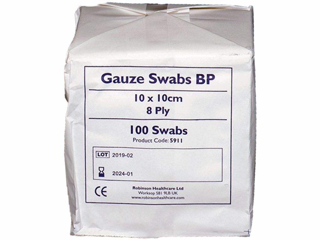 Gauze Swabs 10cm x 10cm 100 Pack abcsaddlery.co.uk